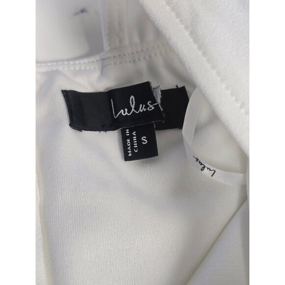 LULU'S SZ S Devoted to Fun Ivory One-Shoulder Sleeveless Jumpsuit NEW B35 - Picture 10 of 10